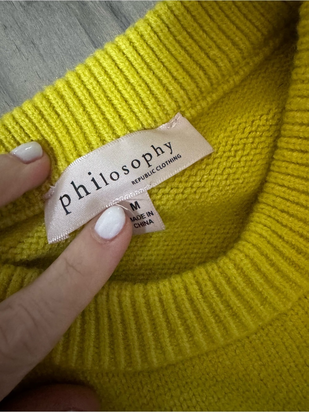 Philosophy Lemon Yellow Ribbed Knit Top - Picture 4 of 7